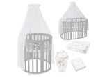 Waldin Babybett OWAL Kinderbett 7in1 mit Matratze, mitwachsendes Kinder-Bett
