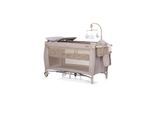 Chipolino Reisebett Bella 2 Ebenen seitlicher Eingang Musikmobile Wickelauflage beige grau