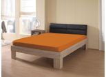 Spannbettlaken KUM "Frottee-Stretch Spannbetttuch", orange, L:200cm, Frottee, Obermaterial: 80% Baumwolle, 20% Polyester, Bettlaken, Spannbettlaken, bis ca. 30 cm Matratzenhöhe