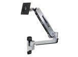 Ergotron LX Sitz-Steh-Wandmontage Monitorarm für einen Monitor bis 106,68 cm 42 Zoll Aluminium