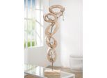 Dekofigur GILDE "Skulptur Climb", beige (naturfarben), B:80cm H:40cm T:5cm, Aluminium, Dekofiguren, Dekofigur