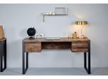 Schreibtisch JAHNKE "LOOP D 150", braun (vintage eiche, gunmetal, vintage eiche), B:152,4cm H:76,2cm T:60cm, Tische, Schreibtisch