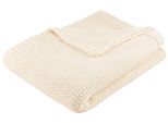 Wohndecke OTTO HOME "Phelon", beige (creme), B:130cm L:170cm, Baumwolle, Wohndecken, Wohndecke, 100% Baumwolle, Trendiges Strickmuster, 130 × 170 cm, 540 g/m², weich