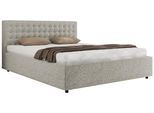 POLSTERBETT PAVO CLASSIC 160/200 - Hellgrau Strukture - Schaum-Matratze