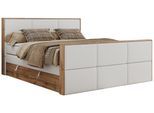 BOXSPRINGBETT ALBERO 2 KING DUO 120/200 Weiß Kunstleder - H3