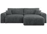 ECKSOFA NELSON Dunkelgrau Cord