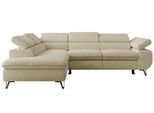 ECKSOFA PABLO L Creme Struktur - Links Seite