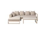 Amatio Pro Loungegarnitur, Beige, Metall, Glas, Textil, 3-teilig, Füllung: Schaumstoff,Polyester,Schaumstoff, L-Form, 248x180 cm, Bsci, Tisch mit Glasplatte, Loungemöbel, Gartenlounge-Sets