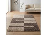 Hochflor-Teppich AYYILDIZ TEPPICHE "Gala Shaggy 2505", grau (taupe), B:120cm H:30mm L:170cm, Kunstfaser, Teppiche, Langflor, Läufer, alle Räume, Wohnzimmer