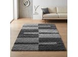 Hochflor-Teppich AYYILDIZ TEPPICHE "Gala Shaggy 2505", grau, B:140cm H:30mm L:200cm, Kunstfaser, Teppiche, Langflor, Läufer, alle Räume, Wohnzimmer