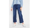 Weite Jeans BONPRIX, Damen, Gr. 40, N-Gr, blau (blau used (länge: regulär)), Denim/Jeans, Obermaterial: 73% Baumwolle, 24% Polyester, 3% Elasthan, loose fit, Jeans, Loose Fit Passform, 7/8 Länge, mit Elasthan-Anteil