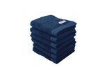 Gästehandtuch TOM TAILOR "Gästetuch Color Bath Guest Towel 6er Pack" Gr. S, blau (dunkelblau), B:30cm, Obermaterial: 100% Baumwolle CO., Handtücher