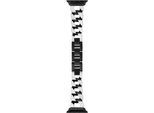Smartwatch-Armband MICHAEL KORS "Apple Strap", silber (silberfarben, schwarz), Uhrenarmbänder, Edelstahl, Wechselarmband, Ersatzarmband, Edelstahlarmband, Kettengliederung