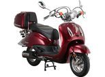 Motorroller ALPHA MOTORS "Retro Firenze", rot (weinrot, schwarz), Motorroller, 45 km/h, mit Lenkerschloss, im Retro-Look, B:85cm H:108,5cm L:189cm