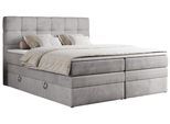 BOXSPRINGBETT ERNI KING 120/200 Hellgrau Velvet - H3