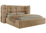 POLSTERBETT FLONELLE CLASSIC 180/200 - Hellbraun Velvet - Schaum-Matratze