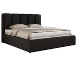 POLSTERBETT SAVINO CLASSIC 160/200 - Schwarz Kunstleder - ohne Matratze