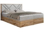 BOXBETT GUNAR - 180/200 Hellgrau Velvet - H4
