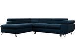 ECKSOFA PEDRO L Dunkelblau Velvet - Links Seite