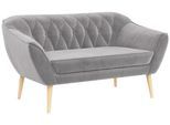 SOFA Pirs 2 Sitzer Velvet Hellgrau