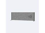 MAUL Akustik-Tischtrennwand MAULconnecto, Standfüsse, B 1600 x T 40 x H 500 mm, Akustikvlies/Aluminium/Stahl, Vlies dunkelgrau/Profil anthrazit
