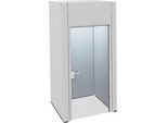 Schäfer Shop Select Kleinraumkabine, geschlossen, Schallschutzklasse B, LED, B 1230 x T 1230 x H 2610 mm, Stahlblech/Polyestervlies, lichtgrau/reinweiss