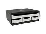 Exacompta TOOLBOX Weiss glossy, Ablagemodul A4+ mit 4 Schubladen (3 klein/1 gross), 27 cm tief, stapelbar, 25 Jahre