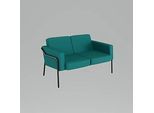 meet by Paperflow 2-Sitzer Outdoor Sofa MEDSO, Grösse L, Stahlgestell, B 1250 x T 747 x H 740 mm, 240 kg, blau