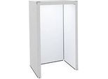 Schäfer Shop Select Akustikkabine, offen, Schallschutzklasse B, LED, B 1480 x T 1480 x H 2610 mm, Stahlblech/Polyestervlies, lichtgrau/reinweiss