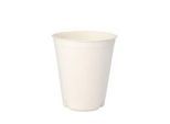 Papstar Zuckerrohr-Becher pure 0,3 l weiss, Bagasse, Ø 9 x H 10 cm, Mikrowelle 800 W, EN 13432, 50 Stück