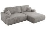 ECKSOFA OVO L Hellgrau Plüsch - Rechts Seite