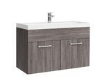 BADMÖBEL-SET Paso 2 Teile Grau Eiche - 80 x 35 x 55 cm