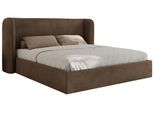 POLSTERBETT EMORA CLASSIC 160/200 - Braun Velvet - Schaum-Matratze