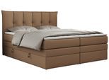 BOXSPRINGBETT PREMIUM 10 KING 120/200 Braun Kunstleder - H4