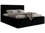 POLSTERBETT TILIANO CLASSIC 200/200 - Schwarz Cord - Schaum-Matratze