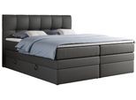 BOXSPRINGBETT ALVIN KING 200/200 Dunkelgrau Kunstleder - H3