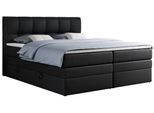 BOXSPRINGBETT ALVIN KING 180/200 Schwarz Kunstleder - H3
