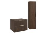 BADMÖBEL-SET Rimini 2 Teile Walnuss Braun - 60 x 46 x 46 cm