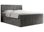 BOXSPRINGBETT KING DOREN 120/200 Dunkelgrau Velvet - H4
