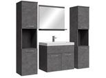 BADMÖBEL-SET Montreal 5 Teile Dunkel Grau - 60 x 35 x 51 cm