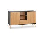 SIDEBOARD Apolo 2 Türen 1 Schublade, Schwarz/Holzfarbe