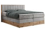 BOXSPRINGBETT BELLISSIMO KING 200/200 Hellgrau Velvet - H4