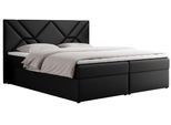 BOXBETT NEOMI 140/200 - Schwarz Kunstleder - H3 - Topper T25
