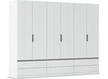 Kleiderschrank OTTO HOME "Schrank Garderobe ARVEN Breiten 181/226/271cm mit Beleuchtung", weiß (alpinweiß), Schränke, Kinder, B/H/T: 271cm x 210cm x 54cm, Premium, Holzwerkstoff, Kleiderschrank, puristisches Design in Plankenoptik mit Metallgriffen MADE IN GERMANY, B:271cm H:210cm T:54cm