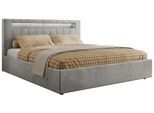 POLSTERBETT GOLD 5 CLASSIC 160/200 - Hellgrau Velvet - Pocket-Matratze