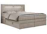 BOXSPRINGBETT GOLD-5 KING LED 180/200 Beige Struktur - H3