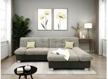 Ecksofa DOMO COLLECTION "100031 234x157 cm, kompakt, komfortabel & bequem, L-Form", grau (weiß, grau), B:234cm H:80cm T:157cm, 90% Polyester, 10% Acryl, Sofas, Ecksofa, whlw. mit Bettfunktion und Armteilverstellung, Topseller