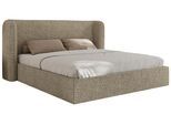 POLSTERBETT EMORA CLASSIC 180/200 - Dunkelbeige Strukture - Schaum-Matratze