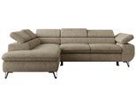 ECKSOFA PABLO L Dunkelbeige Struktur - Links Seite