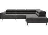 Ecksofa "Tossa, Modernes Design trifft smarte Funktione, Breite 273 cm", grau (schwarz, grau), B:276cm H:71cm T:219cm, 88% Polyester, 12% Polyacryl, SCHÖNER WOHNEN-KOLLEKTION, Sofas, Ecksofa, Motorischer Sitzvorzug, Kopfteil-Funktion & Saugroboter-Höhe